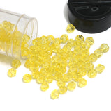 400 Pcs, 4mm Yellow Faceted Glass Bicone Beads