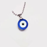 10 Pcs Glass Evil Eye Round Charms Blue 19x15mm