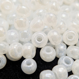 50gm 4/0 Preciosa Opal Pearl White Seed Beads