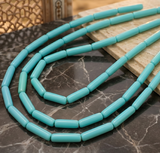 5 Strings Resin Tube Beads Turquoise 22x4 mm