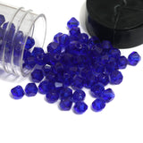 400 Pcs, 4mm Blue Faceted Glass Bicone Beads