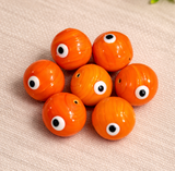 10 Bump Eye Beads Orange 18x20mm