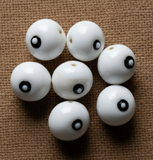 10 Bump Eye Beads White 18x20mm