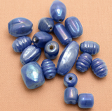 100+ Plain Beads Blue Rainbow 10-18mm
