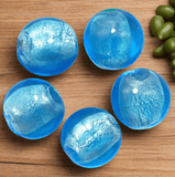20 Pcs Silver Foil Dome Beads 20 mm