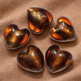 20 Pcs  Silver Foil Heart Beads 18 mm