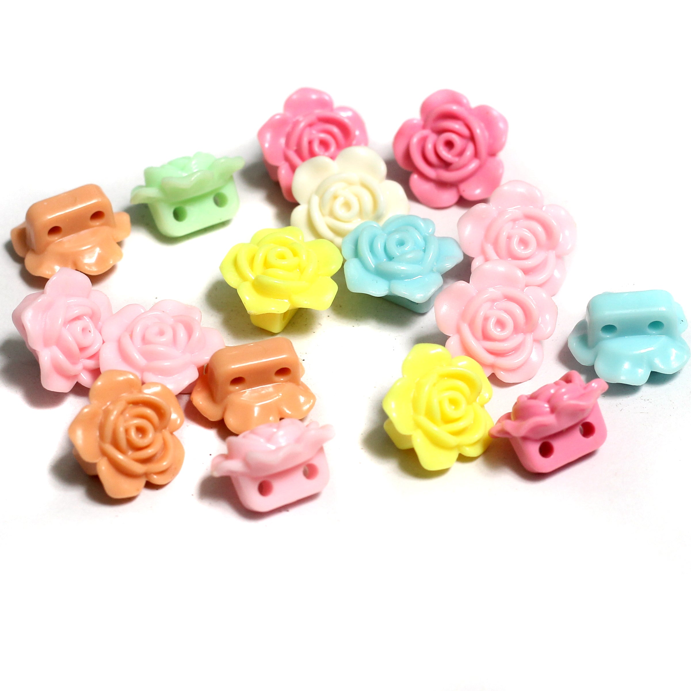 18mm Flower Acrylic Beads Assorted Color_ACRB-880
