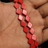 1 Strings Semiprecious Beads Diamond Red 10X6mm