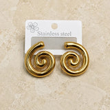Elegant Spiral Stainless Steel Earrings