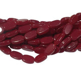 14x8mm Oval Jade Stone Beads Red