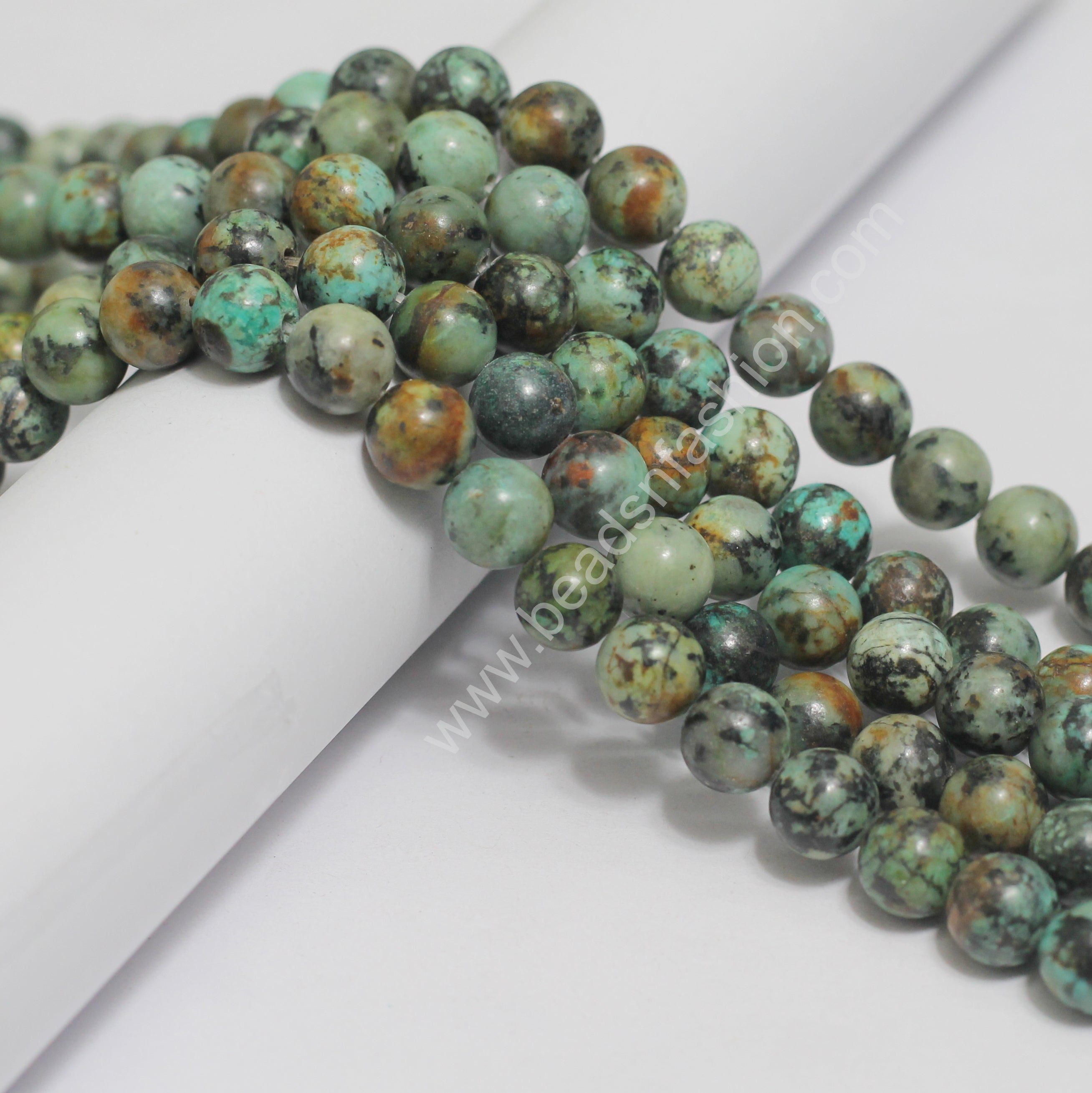 1 String 8mm Natural African Firoza Turquoise Gemstone Beads_MGB-193