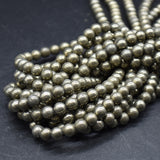 1 String 8mm Round Pyrite Gemstone Beads_MGB-176-1