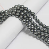 1 String 8mm Silver Hematite Gemstone Beads_MGB-198