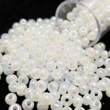 50gm 4/0 Preciosa Opal Pearl White Seed Beads