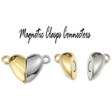 5 Pcs 16X11mm Love Heart Magnetic Clasp Silver & Golden