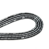 1 String Hematite Beads Tube Black 5x2.5mm