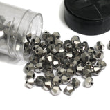 400 Pcs, 4mm Metallic Silver Faceted Glass Bicone Beads