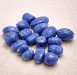 95 Pcs Plain Beads Opaque Blue 10-18mm