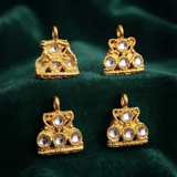 10 Pcs 16x14mm Kundan 5 Holes Crown Connectors