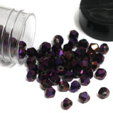 400 Pcs, 4mm Metallic Purple Faceted Glass Bicone Beads