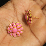 2 Pairs Double Layer PACCHI EARRING PINK 20X20 mm