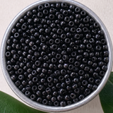 50gm 8/0 Preciosa Opaque Black Seed Beads