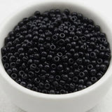 50gm 6/0 Preciosa Opaque Black Seed Beads
