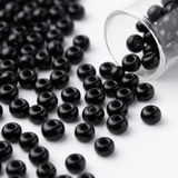 50gm 4/0 Preciosa Opaque Black Seed Beads