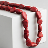 1 String Red Howlite Stone Beads