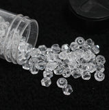 400 Pcs, 4mm White Faceted Glass Bicone Beads