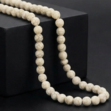 1 String 8mm Off White Howlite Round Beads