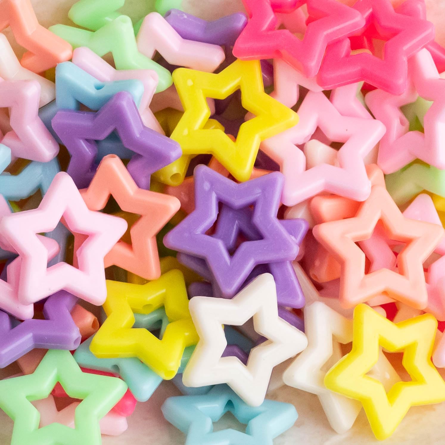 25mm Star Acrylic Beads Assorted Color_ACRB-881