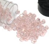 400 Pcs, 4mm Luster Pink Faceted Bicone Beads