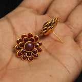 2 Pairs Double Layer PACCHI EARRING MAROON 20X20 mm