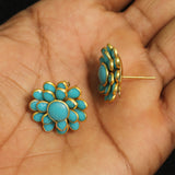 2 Pairs 20X20mm Double Layer PACCHI EARRING TURQUOISE