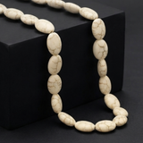 1 String 17x13mm Howlite Flat Oval Beads