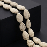 1 String 24x18mm Howlite Drop Shape Beads
