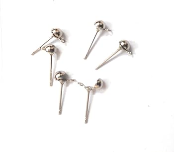 4mm, Half Ball With Closed Loop Earring Posts – beadsnfashion
