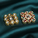 2 Pcs 30mm Meenakari Kundan Spacer Connectors Golden_jkk-293