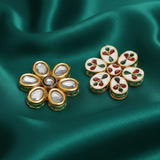 2 Pcs 38mm Meenakari Kundan Spacer Connectors Golden_jkk-300