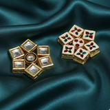 2 Pcs 40mm Meenakari Kundan Spacer Connectors Golden_jkk-291