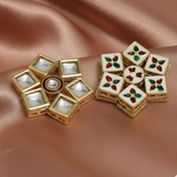 2 Pcs 40mm Meenakari Kundan Spacer Connectors Golden_jkk-296