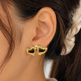 Golden Heart Stud Earring