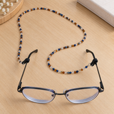 Classic Blue & Brown Beaded Glasses Chain