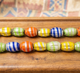 20 Silver Foil Swirl Drum Beads Assorted 18x12mm