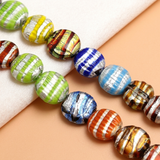 20 Silver Foil Swirl round Beads Assorted 20mm