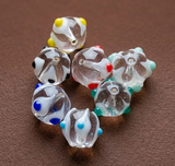 30+Silver Foil Bump Dotted Round Beads Assorted 12mm