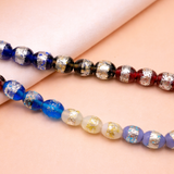 25 Silver Foil Sugar Oval Beads Assorted 14x10mm