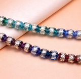 40 Silver Foil Sugar Round Beads Assorted 10mm