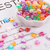 300 Pcs 8mm Acrylic Heart Shape 6 Color Combo Rainbow Finish_ACRB-836-1